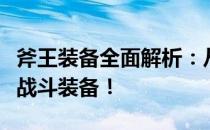 斧王装备全面解析：从属性到搭配，打造最强战斗装备！